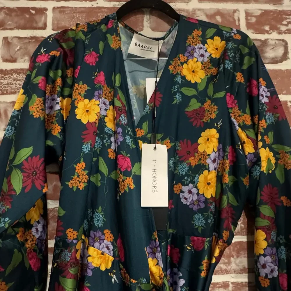 NWT BAACAL x Maxey Greene Floral Wrap Maxi Dress Plus Size 2 Sustainable Boho - Picture 13 of 14